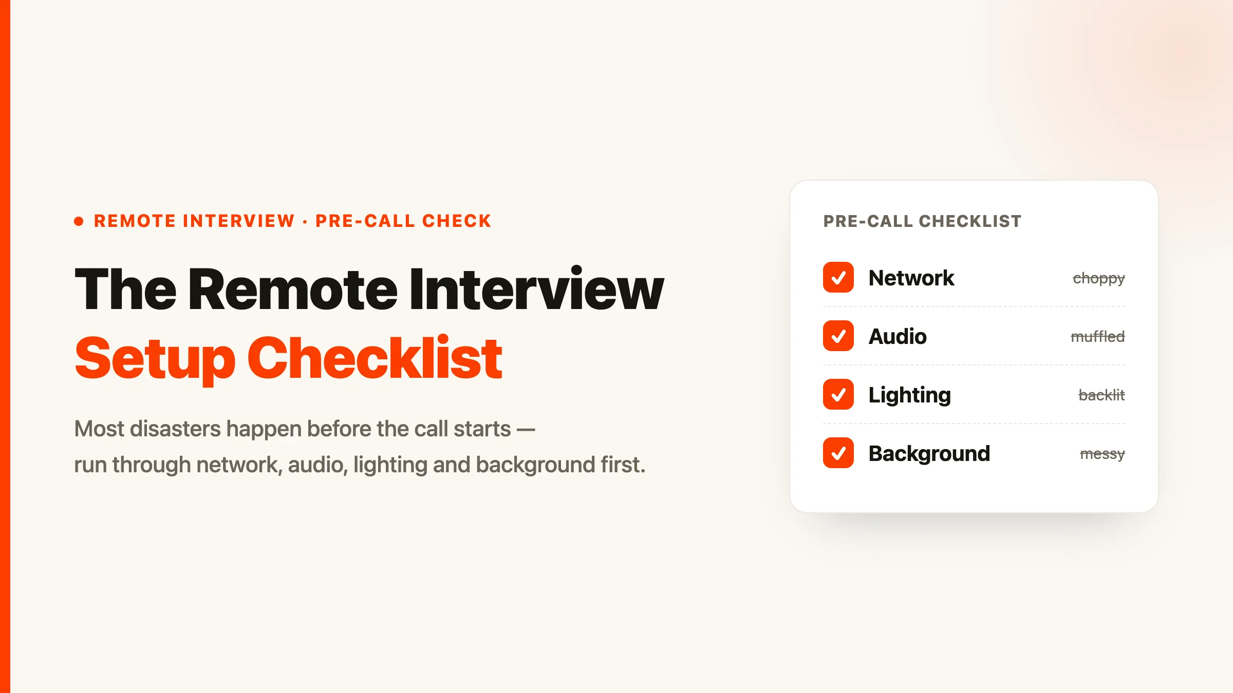 The Equipment and Environment Checklist for Remote Video Interviews (Plus How to Run Your Interview Copilot Reliably)